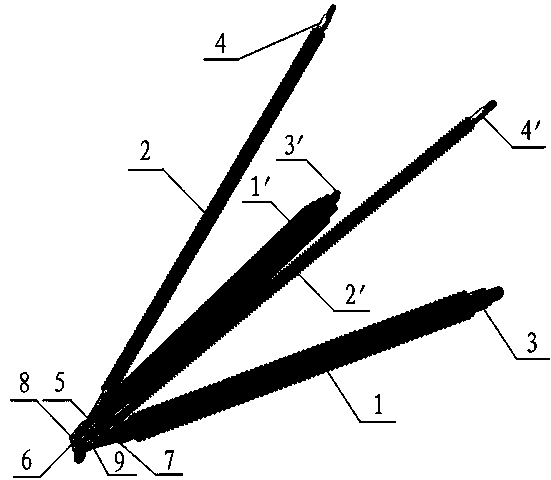 Composite material combined type cross arm for high-tension transmission line tower pole