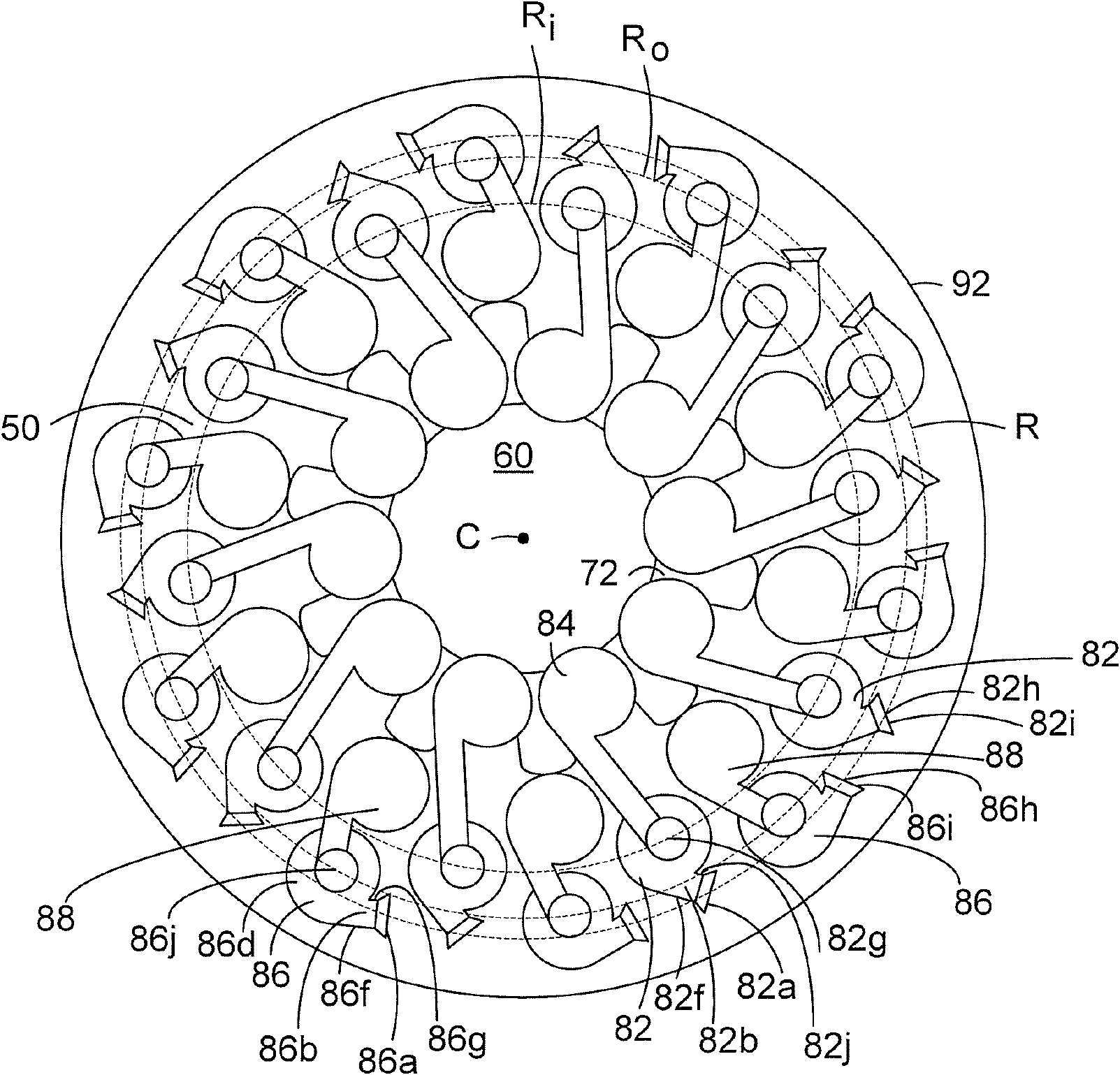 Process and apparatus for separating solids from gas