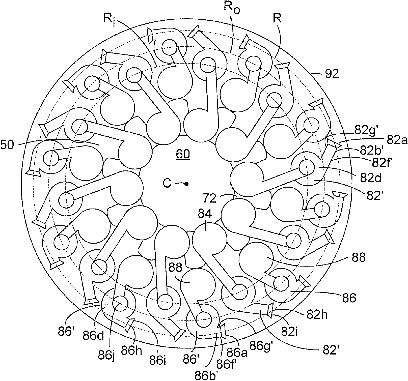 Process and apparatus for separating solids from gas