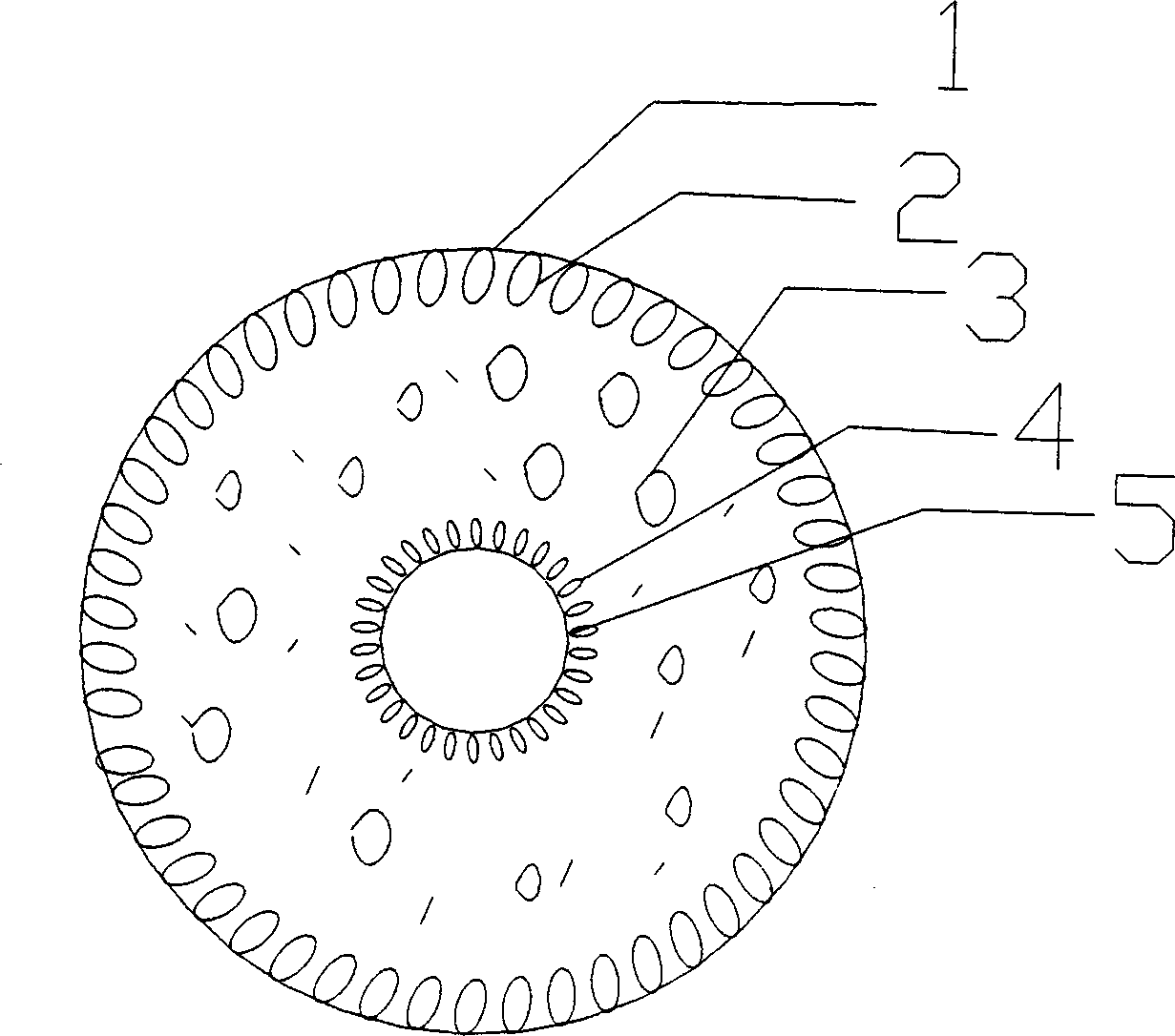 Large flux polyvinyl chlorid doughnut film, and its mfg. method