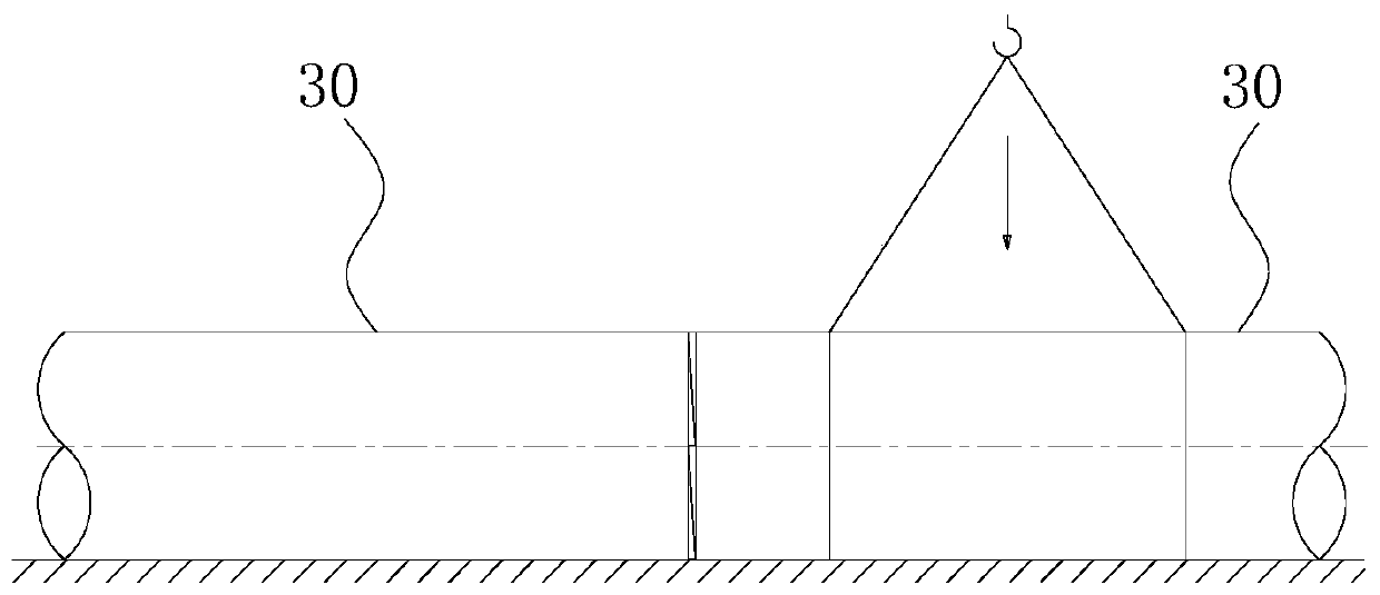 Large-diameter long-pipe-segment circulating water pipeline crossing construction method