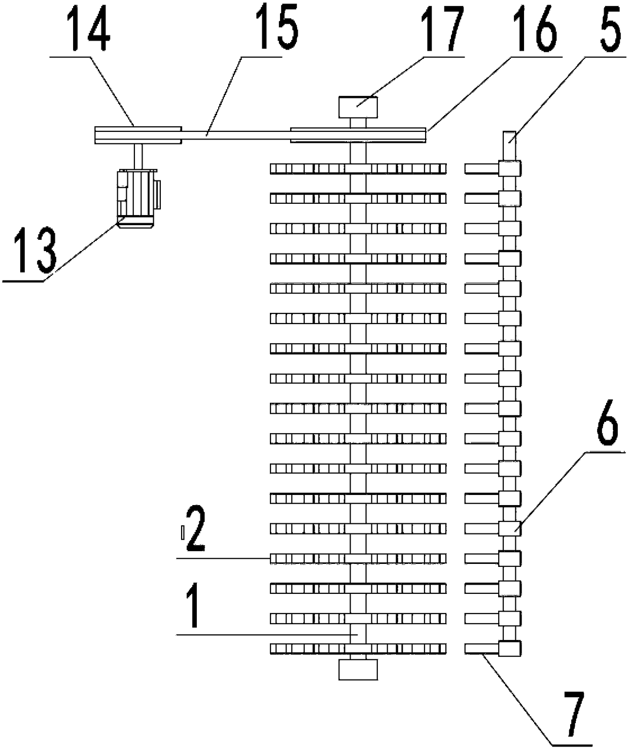 Filter element impurity knocking and peeling device