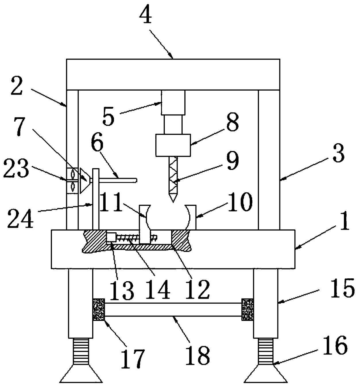 Steel tube drilling device