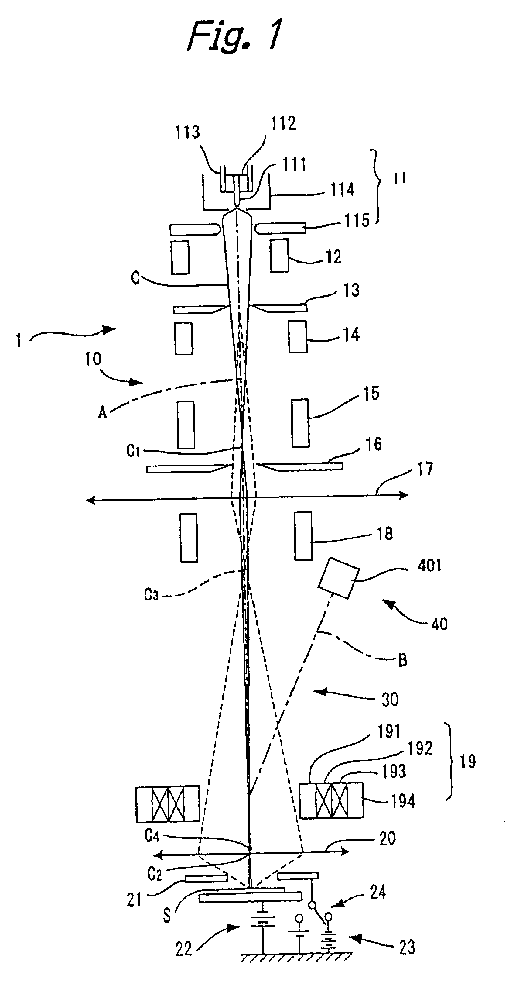 Electron beam system and method of manufacturing devices using the system