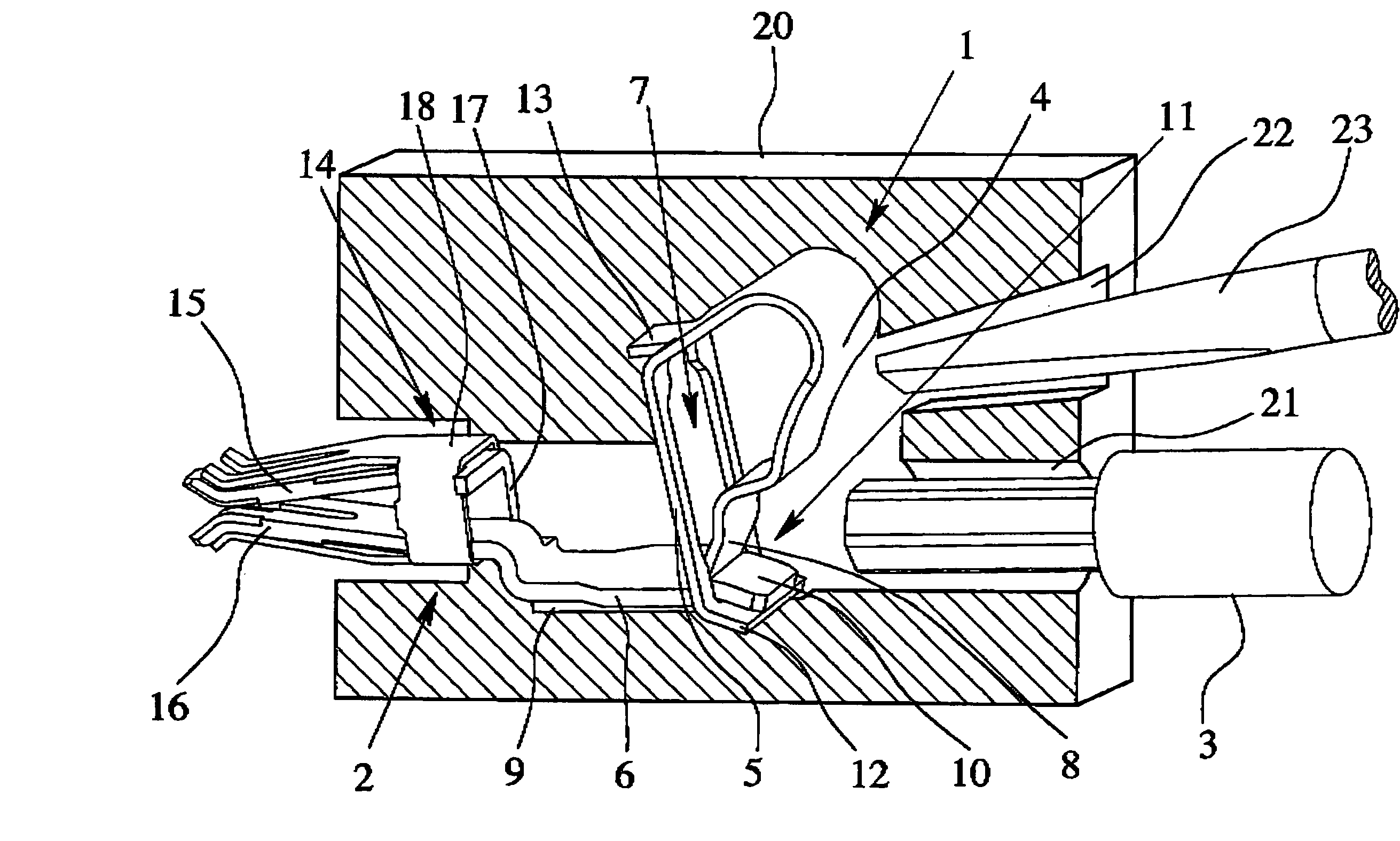 Electrical supply or connecting terminal