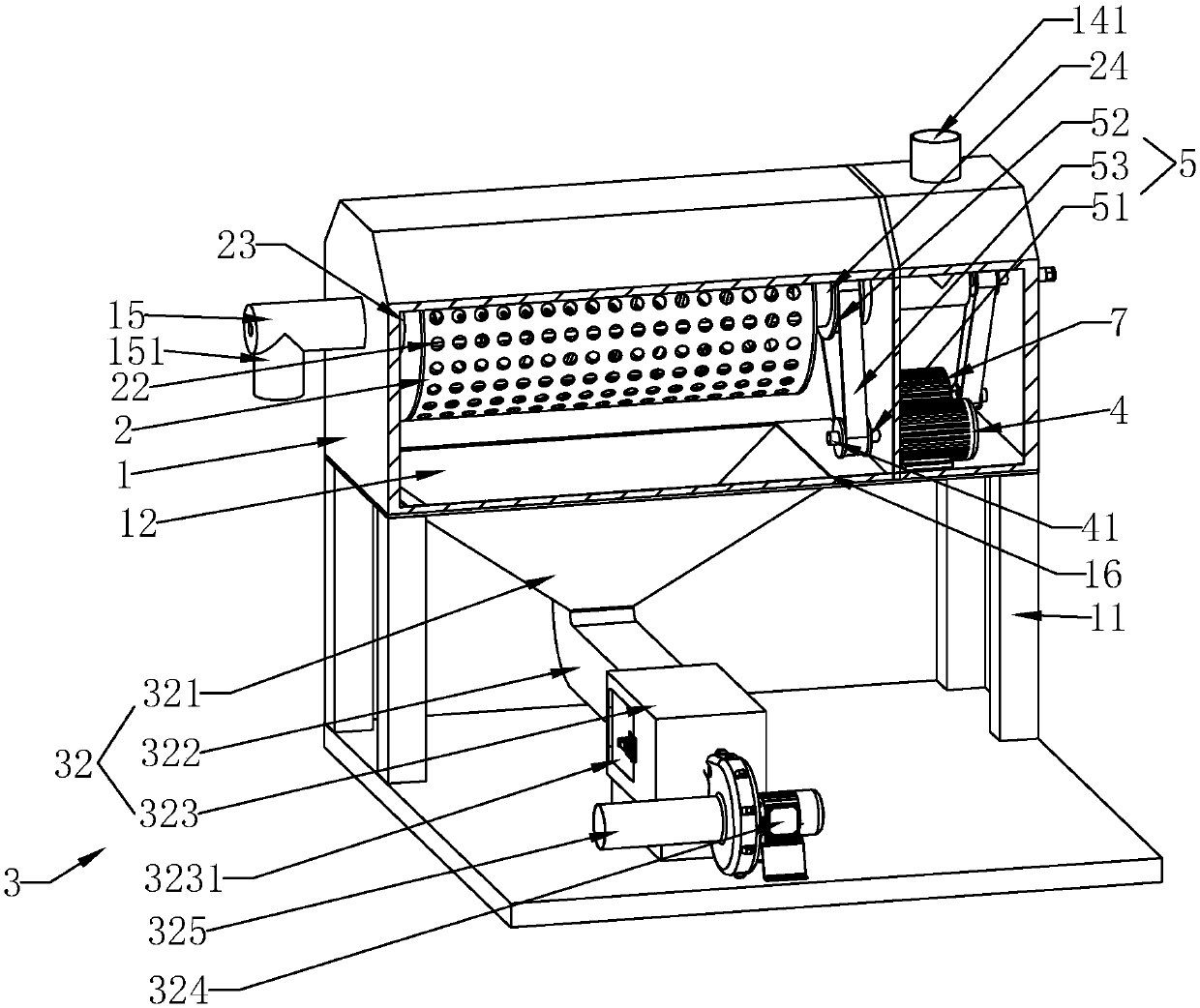 Wind cleaning and dust removing machine