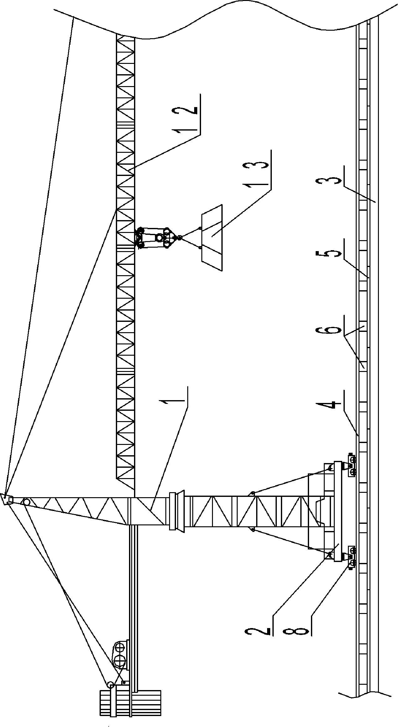 Moving tower crane bridge surface running construction method and apparatus