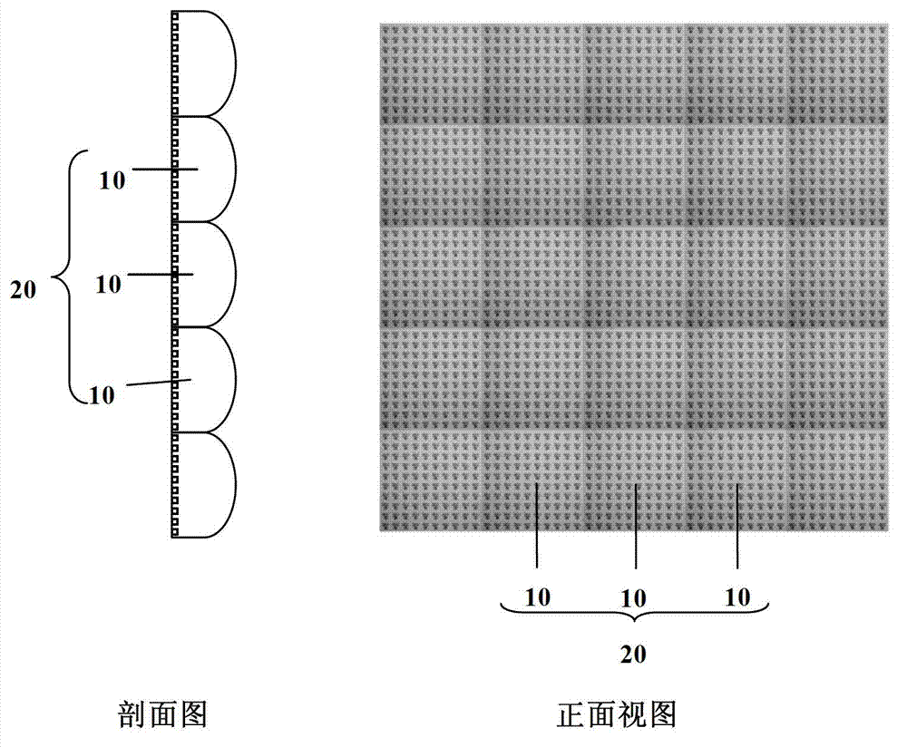 Integral imaging naked eye three-dimensional autostereoscopic LED (light emitting diode) display system and display screen thereof