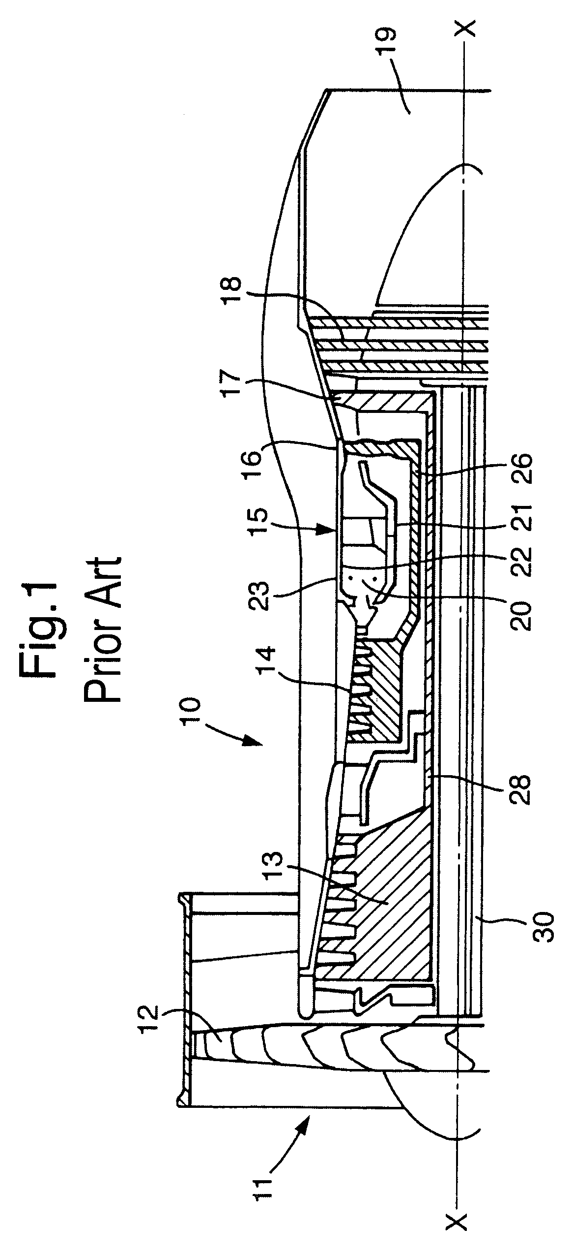 Counter-rotating turbine engine including a gearbox