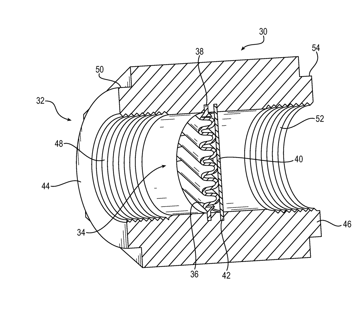 Inline insert molded filter assembly