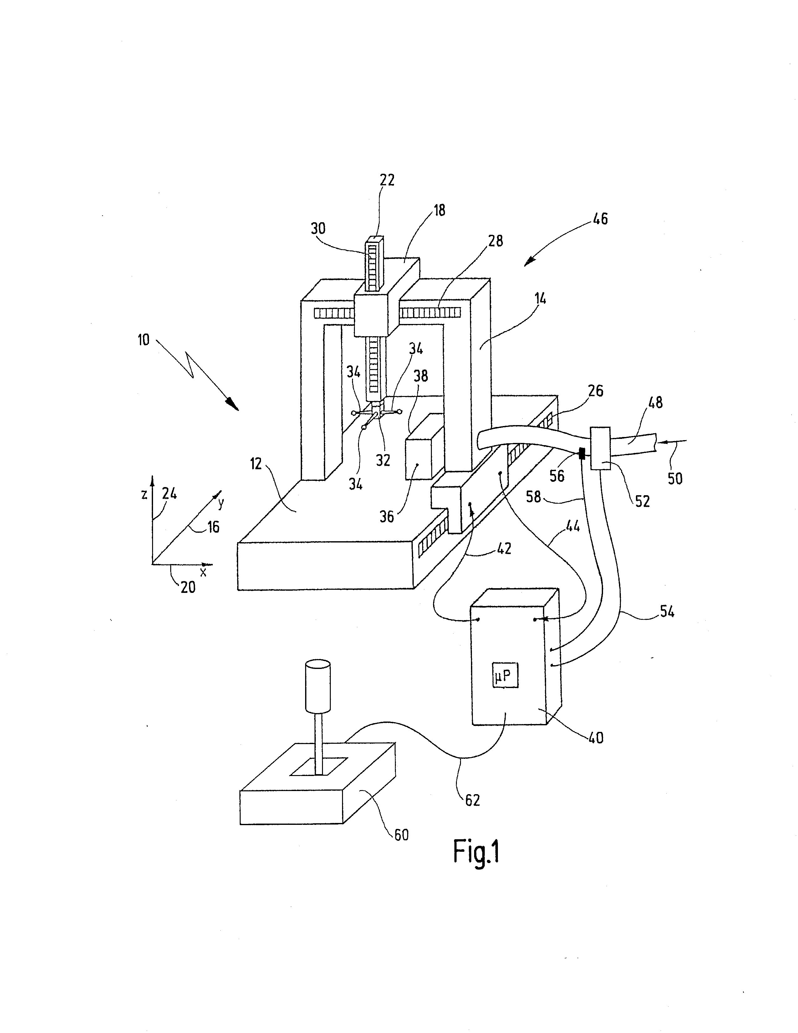 Machine having an air bearing and method for operating such a machine