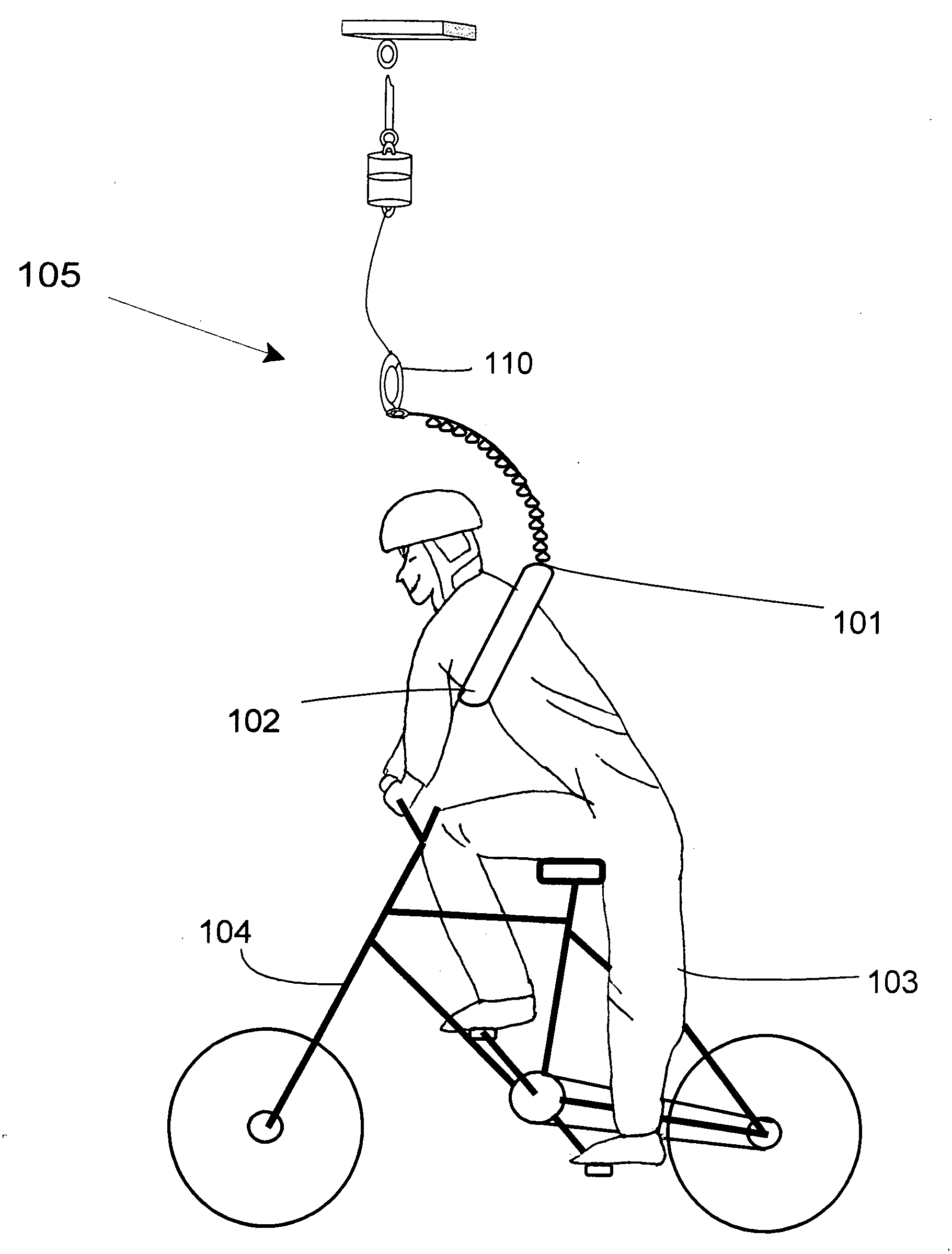 Motion bicycle learning / handicap safety harness