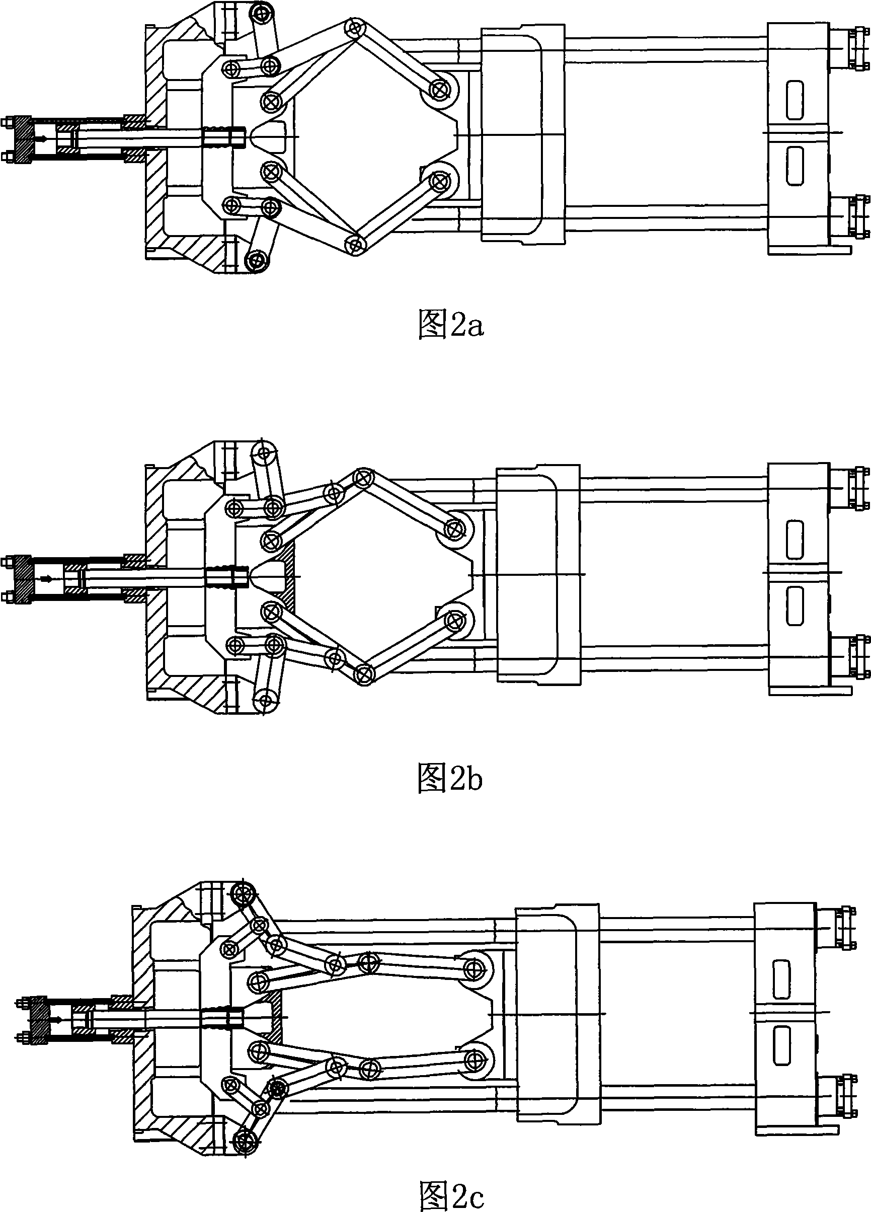 Porous series double-toggle inside and outside turning composite clamping mechanism and method