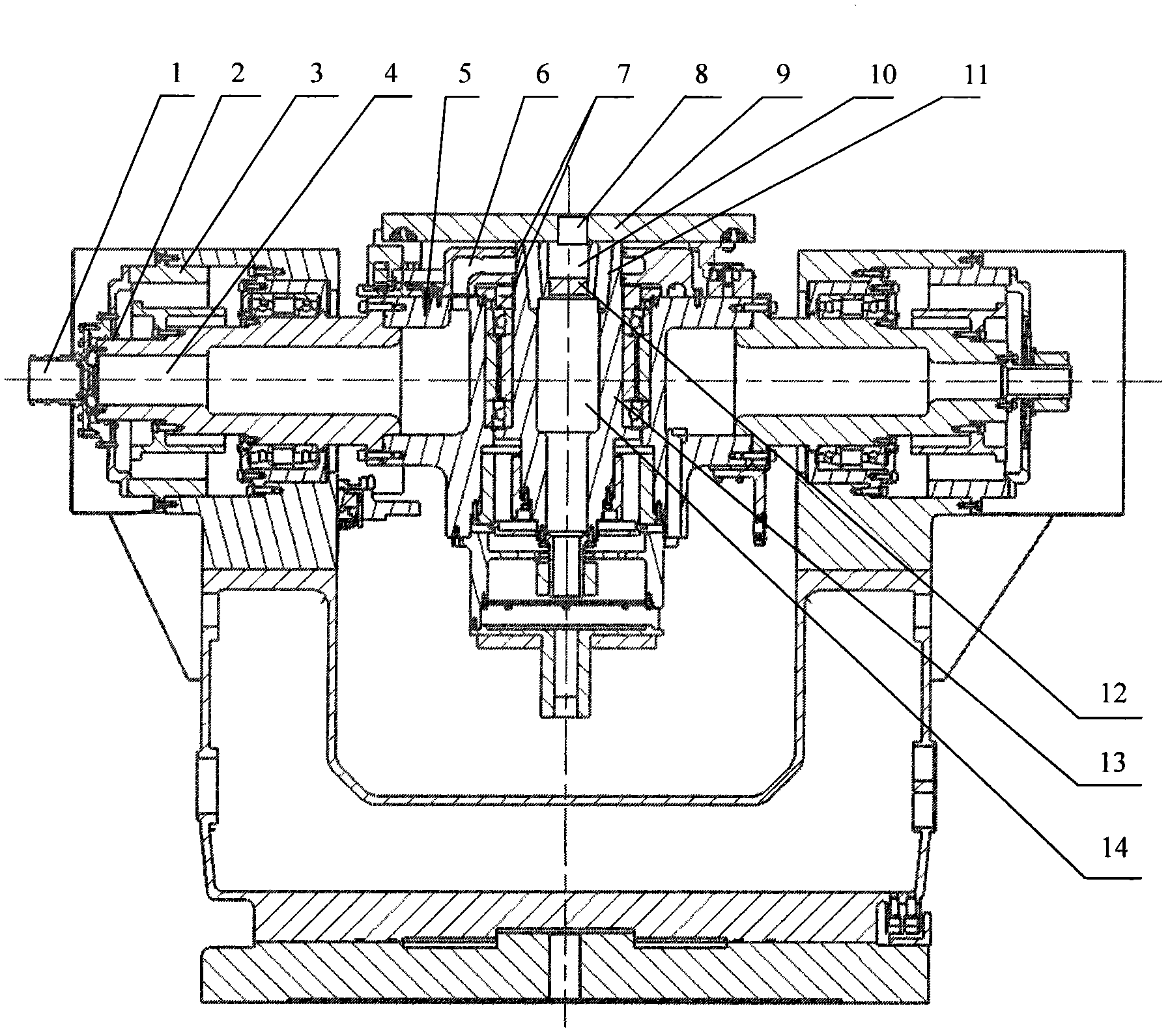 Two-shaft automatic turntable structure with built-in air ducts