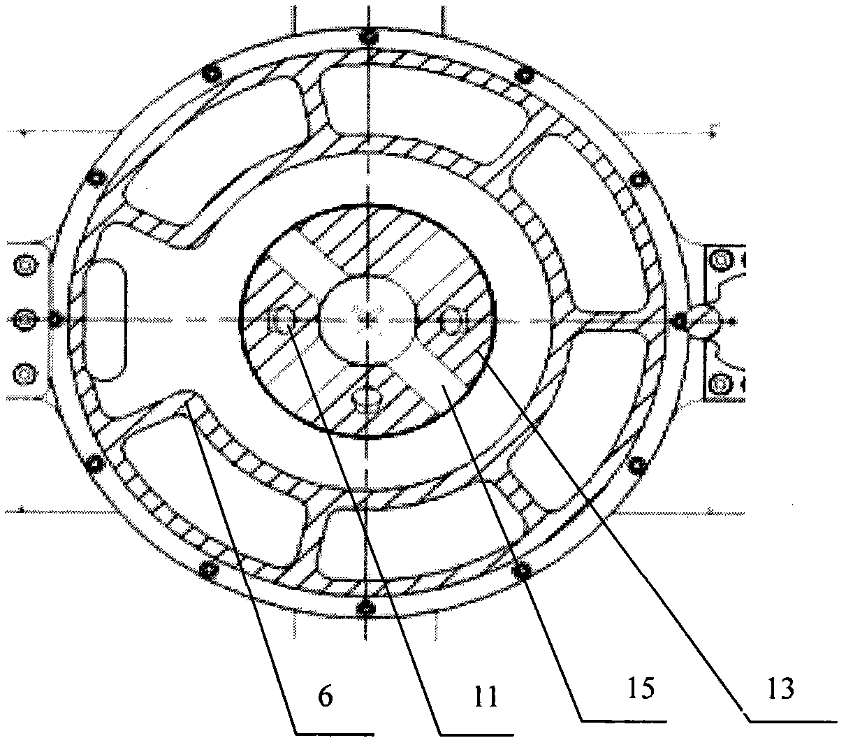 Two-shaft automatic turntable structure with built-in air ducts