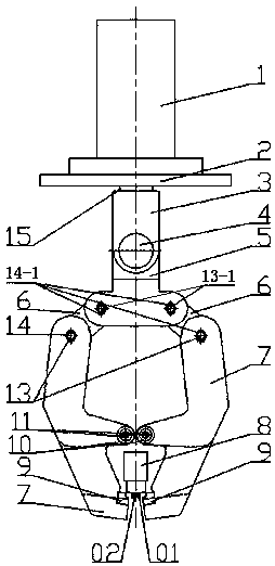 Tongs for wrapping and riveting arm rod and scraping rod of automobile windscreen wiper