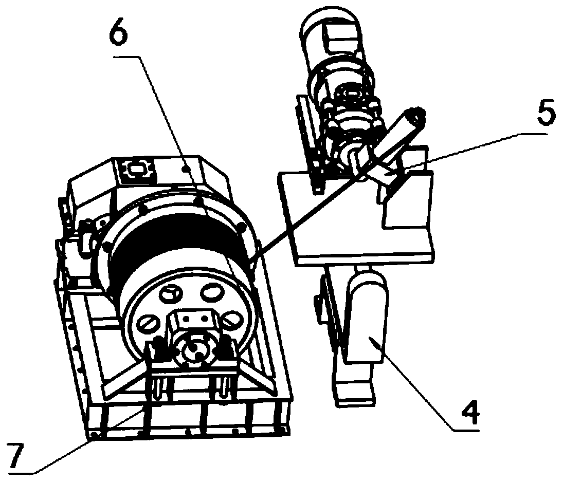 A deployment and recovery device for unmanned boats whose mother ship is a dock