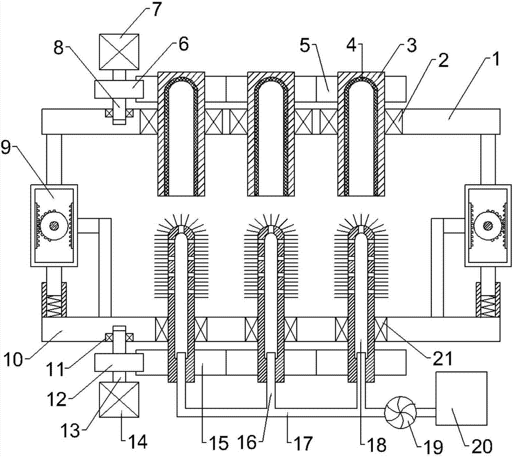 College chemistry teaching test tube cleaning device based on opposite rotation principle