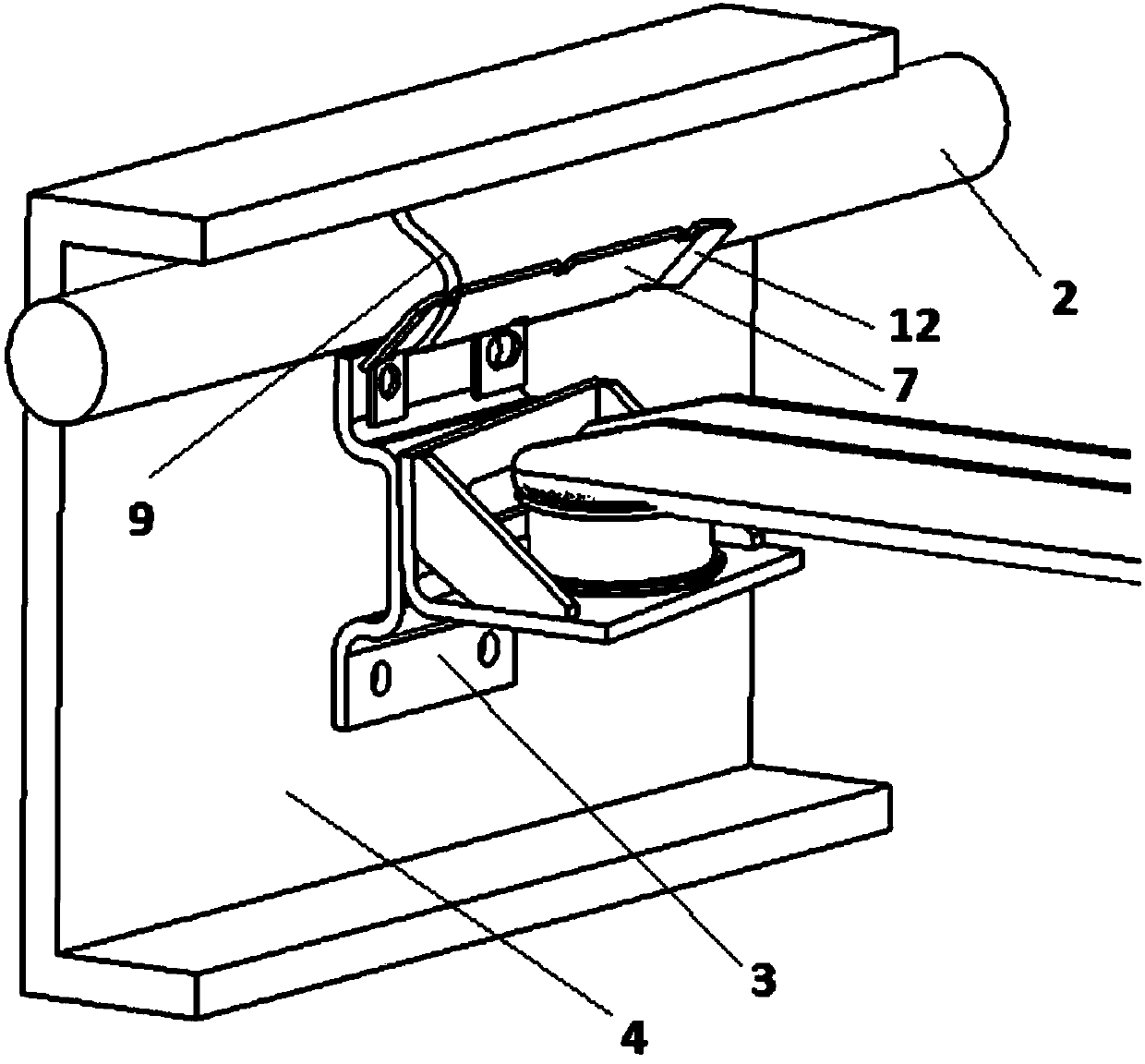 Guiding support for protecting brake pipeline passing heavy truck gearbox suspension