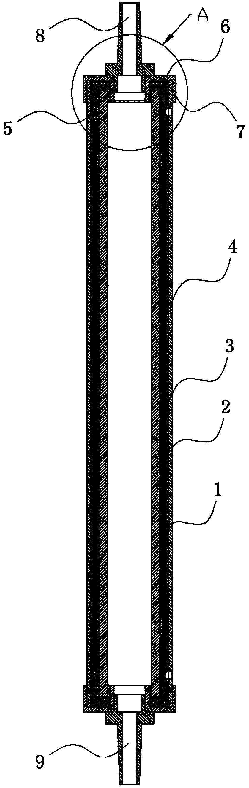 A water-cooled resistor with high voltage resistance