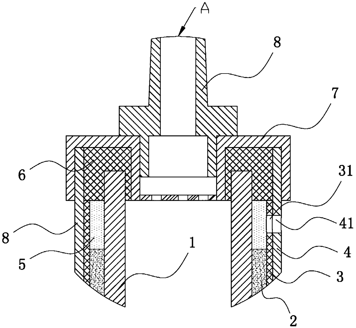 A water-cooled resistor with high voltage resistance