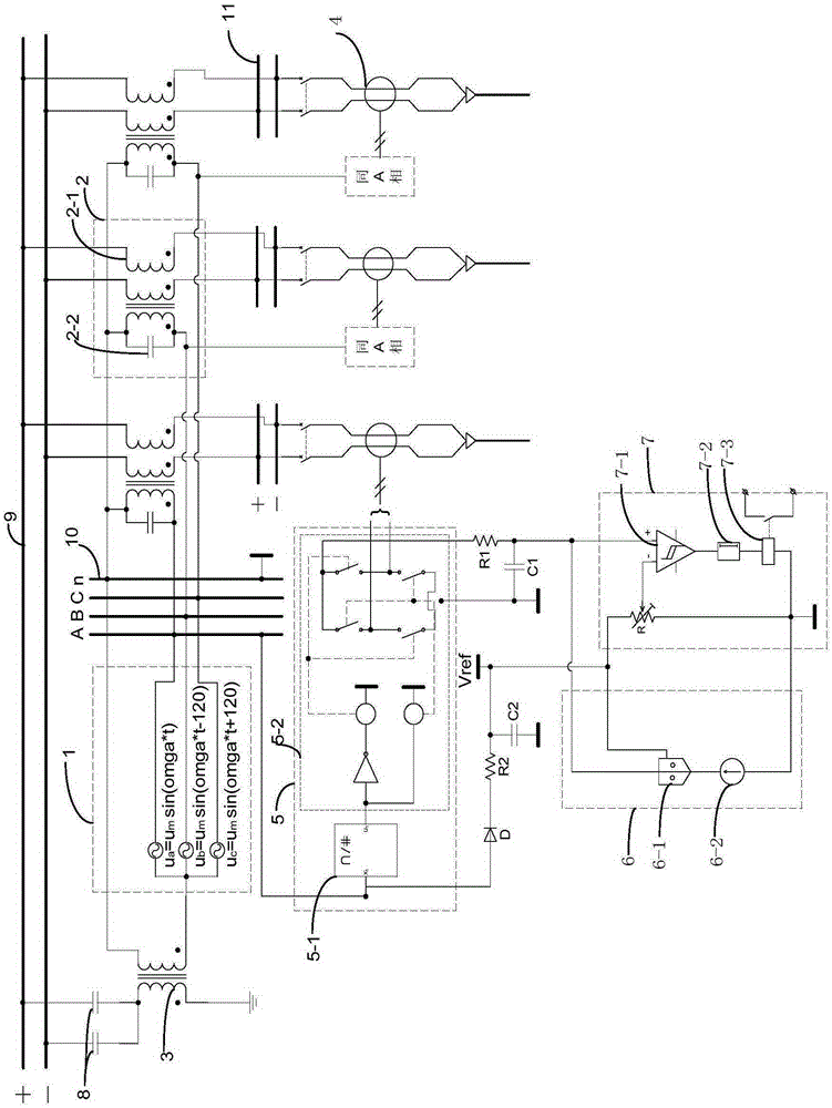 A DC electrical system insulation resistance detection and grounding protection device