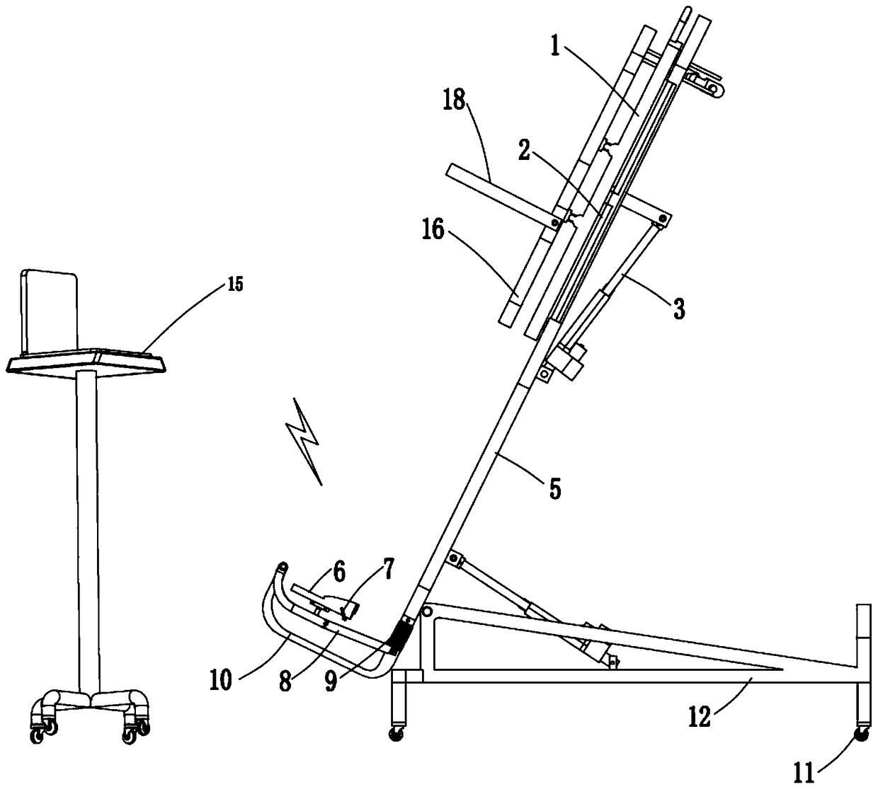 Adjustable Balance Standing Bed with Armrests