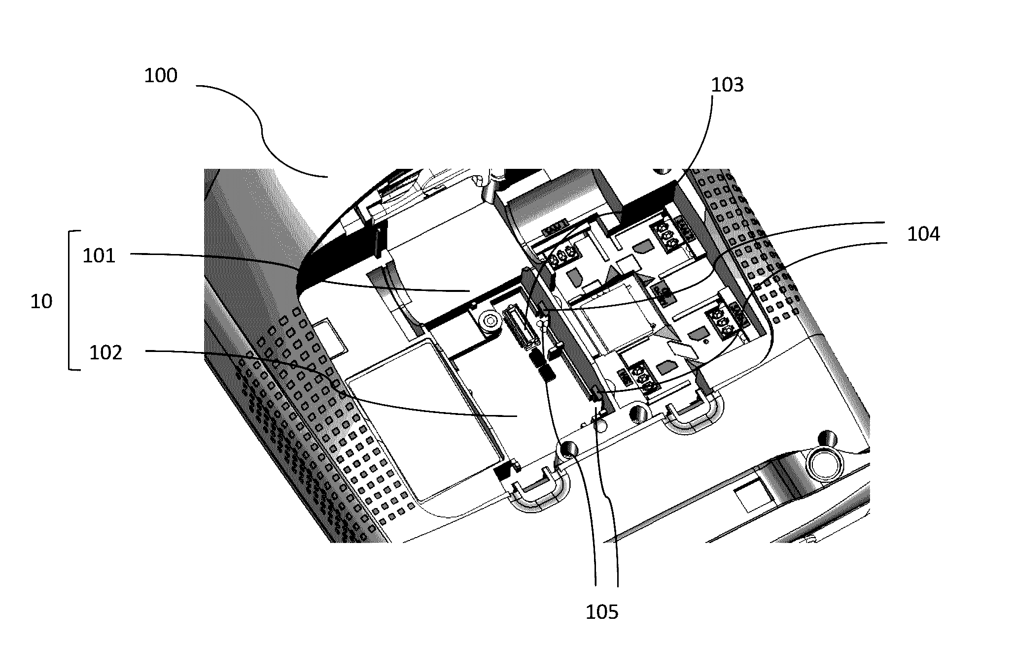 Fixed terminal transformable into a fixed/portable terminal, and associated method of transformation and autonomy management system