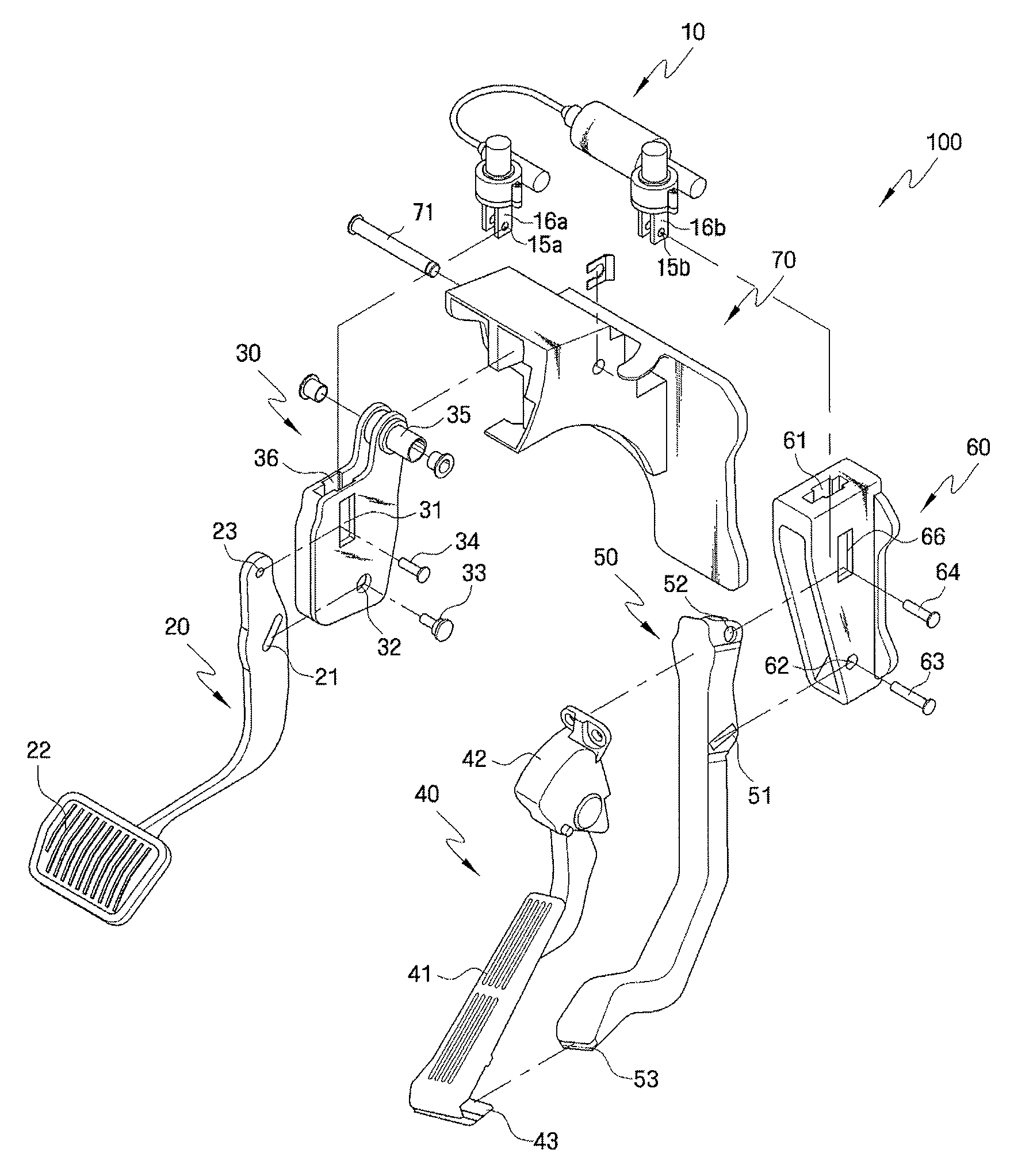 Adjustable pedal system