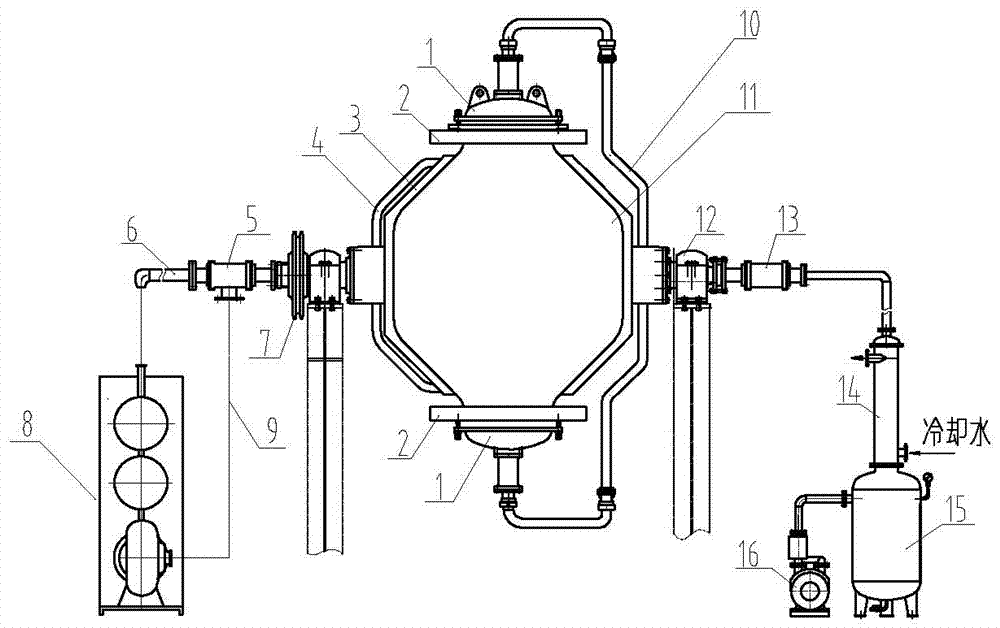 Dynamic high-temperature acid washing device of high-purity quartz sand