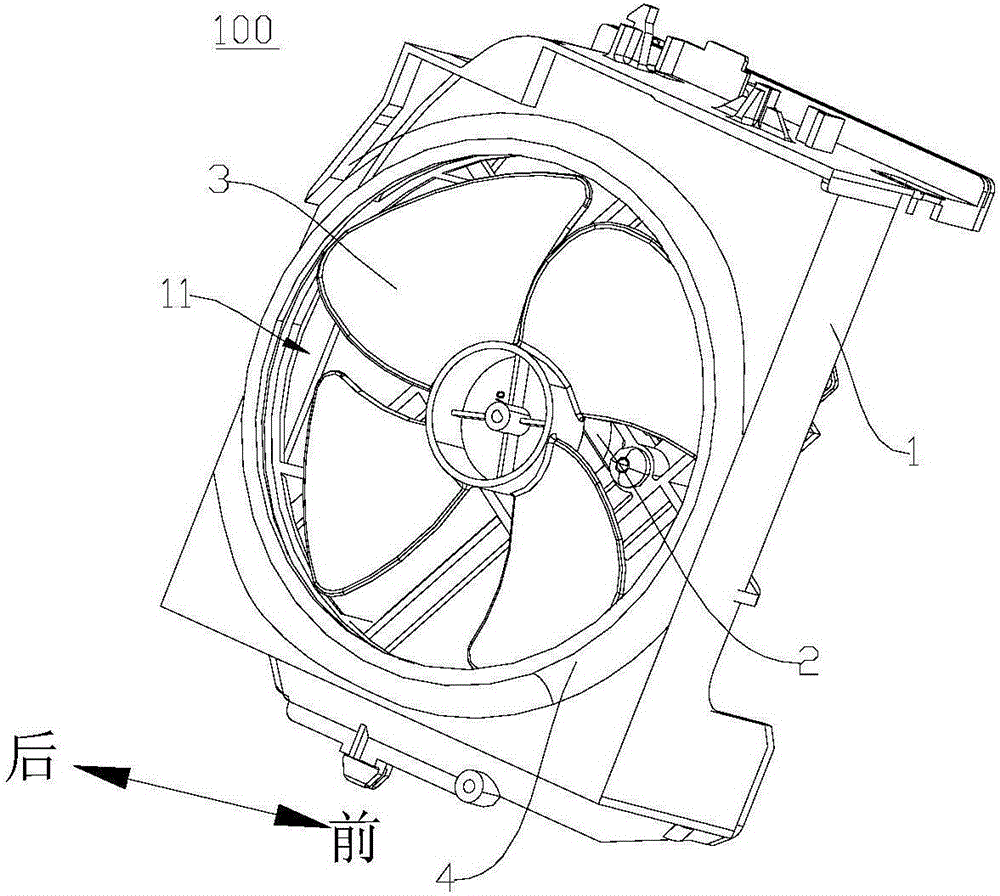 Draught fan assembly and domestic electric appliance with draught fan assembly