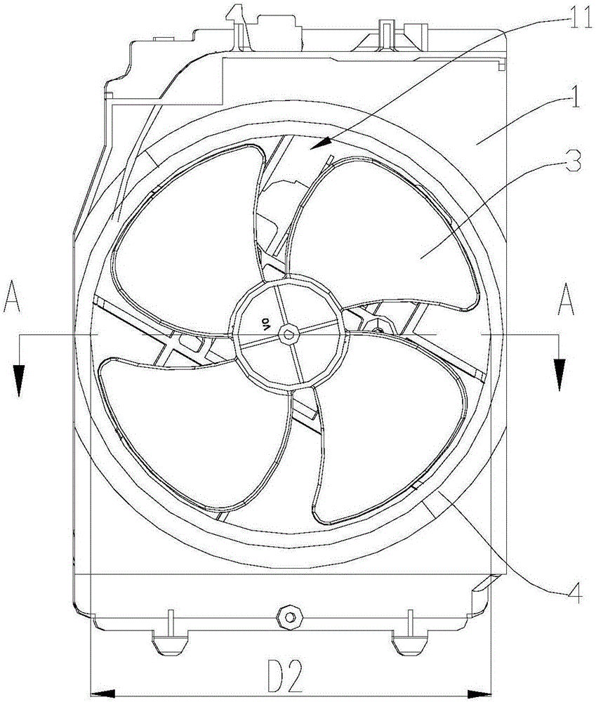 Draught fan assembly and domestic electric appliance with draught fan assembly