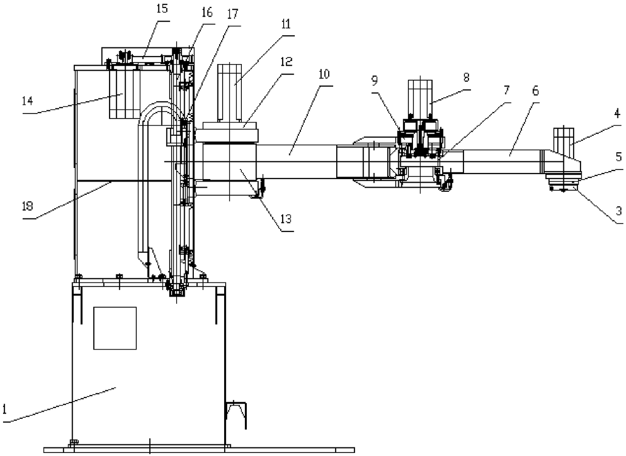 Four-axle planar robot for high-speed grooving machine