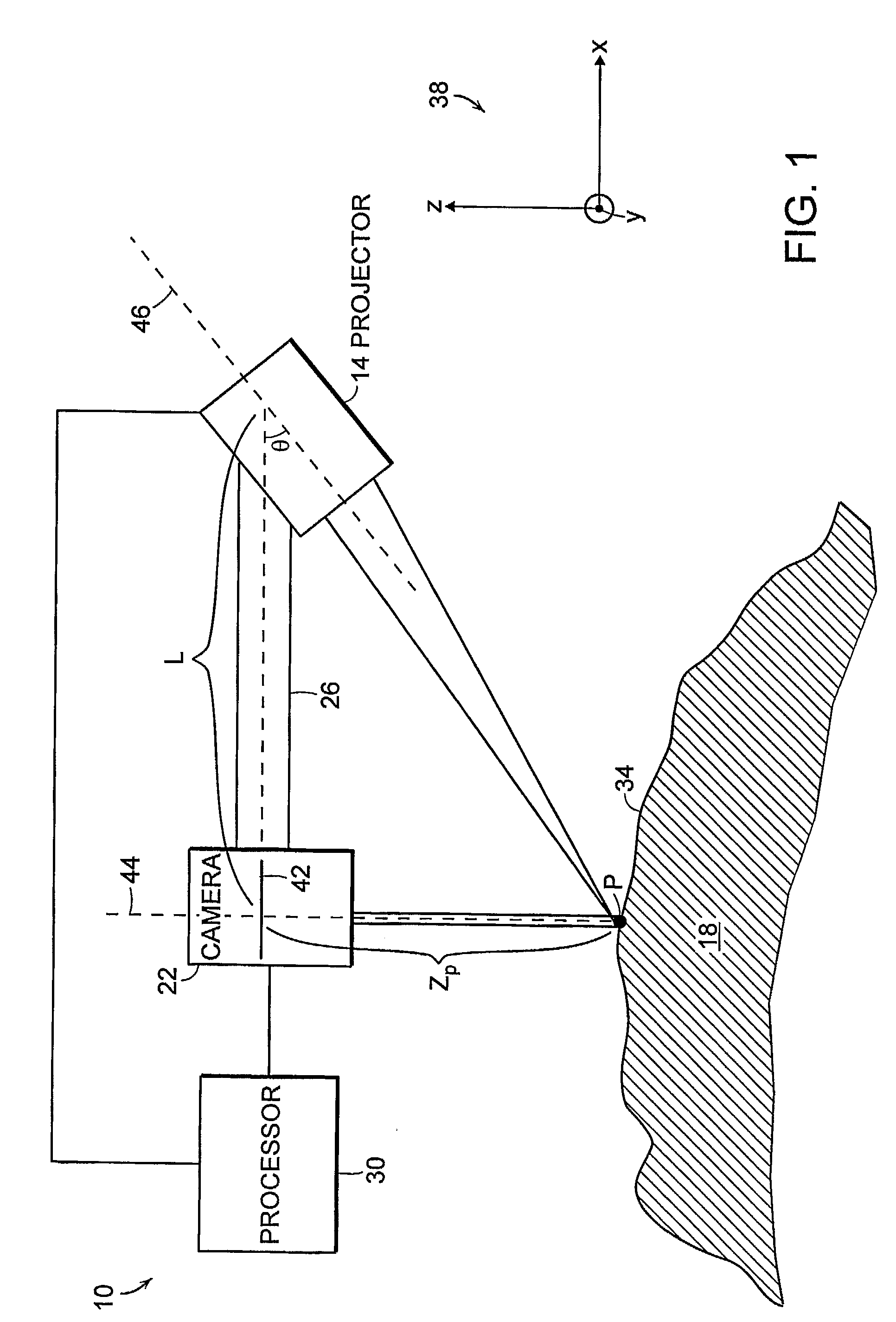 Determining Positional Error of an Optical Component Using Structured Light Patterns