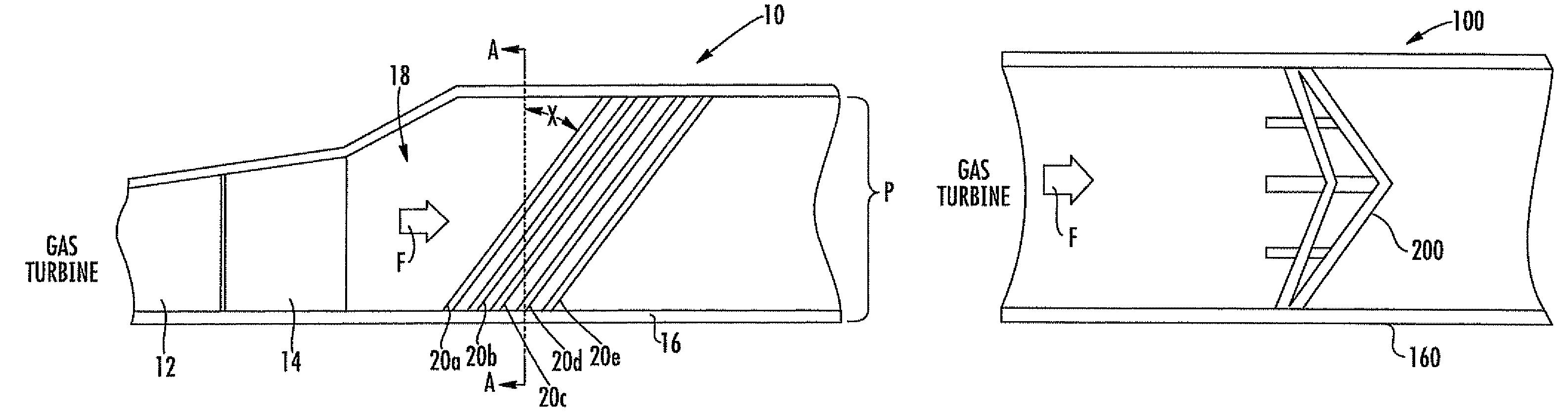 Gas turbine exhaust sound suppressor and associated methods