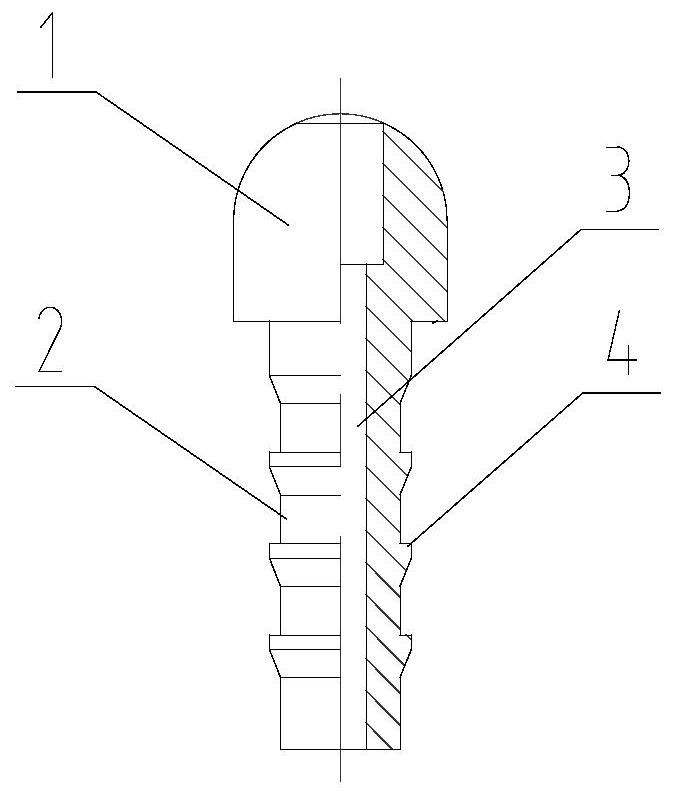 Air feeding nozzle of automatic press fitting equipment for automobile barometer pointer and using method