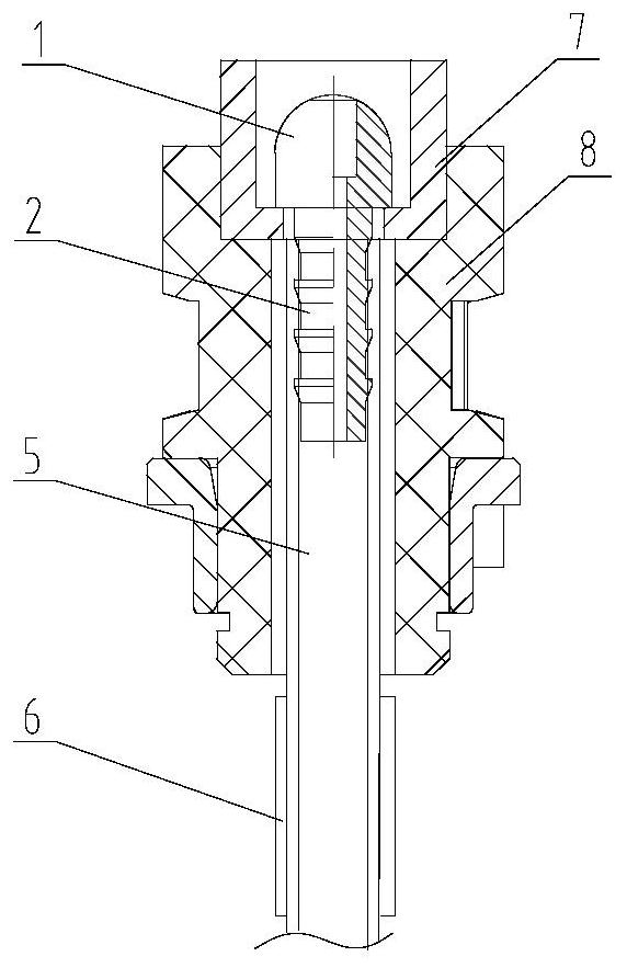 Air feeding nozzle of automatic press fitting equipment for automobile barometer pointer and using method