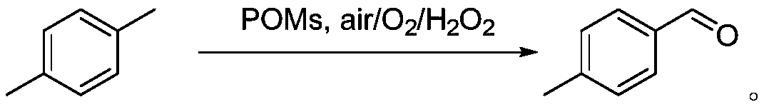 Method for preparing p-tolualdehyde by efficiently catalyzing p-xylene by polyoxometallate