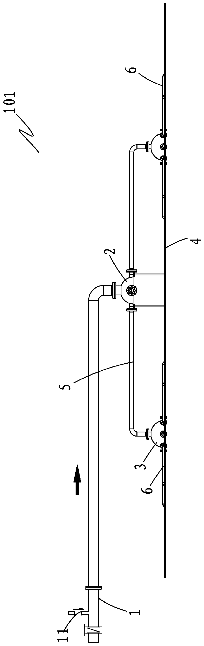 Inlet water distribution system for leachate anaerobic reactor