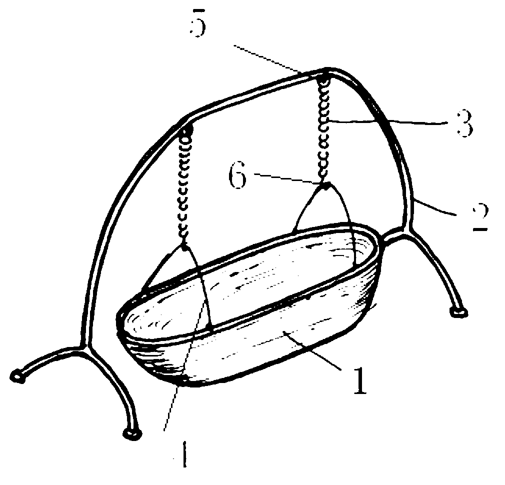 Hanging spring swing cradle