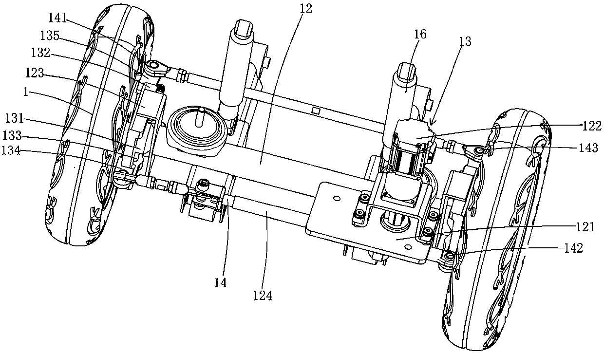 Unmanned vehicle steering and suspending integrated system