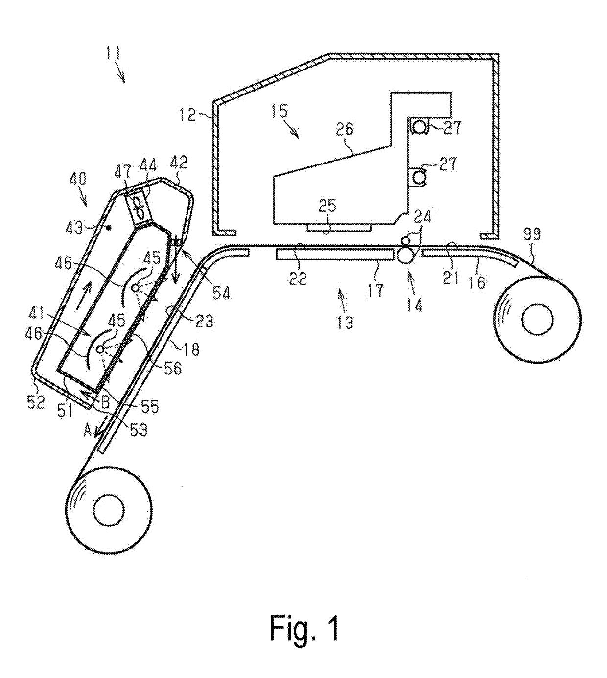 Heating device and medium processing apparatus