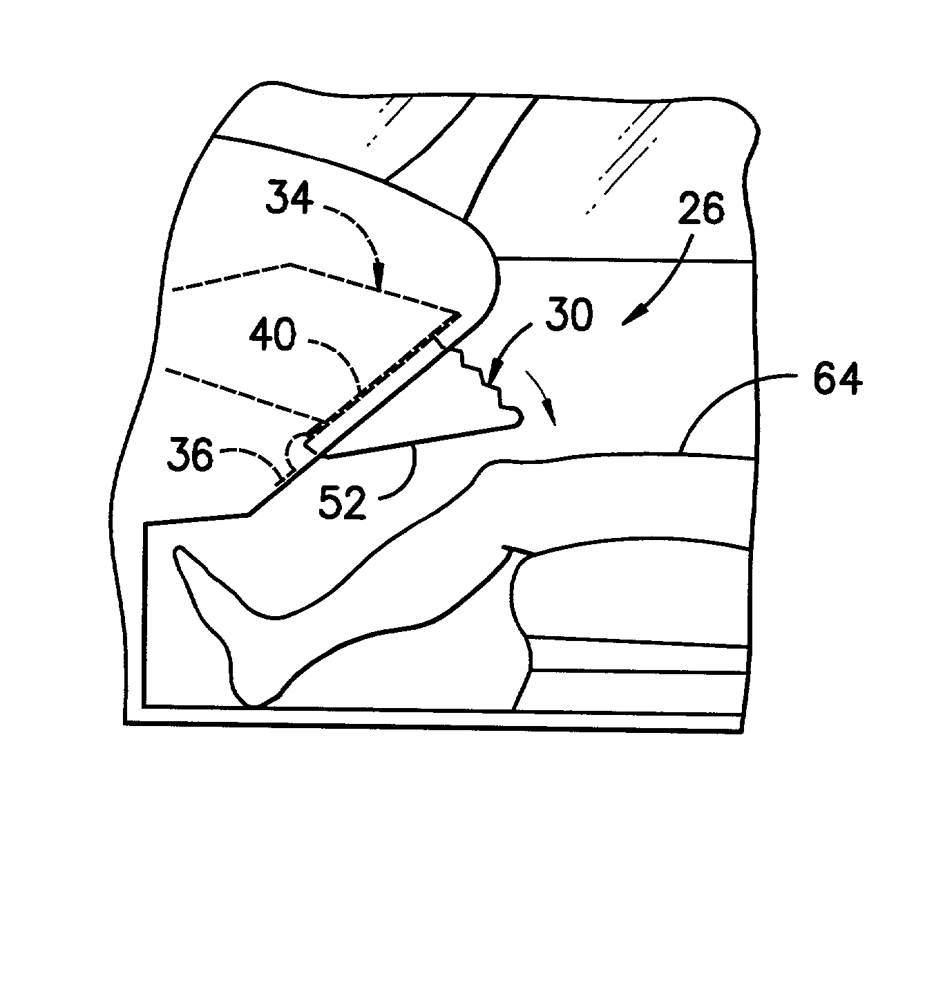 Passenger side active knee bolster