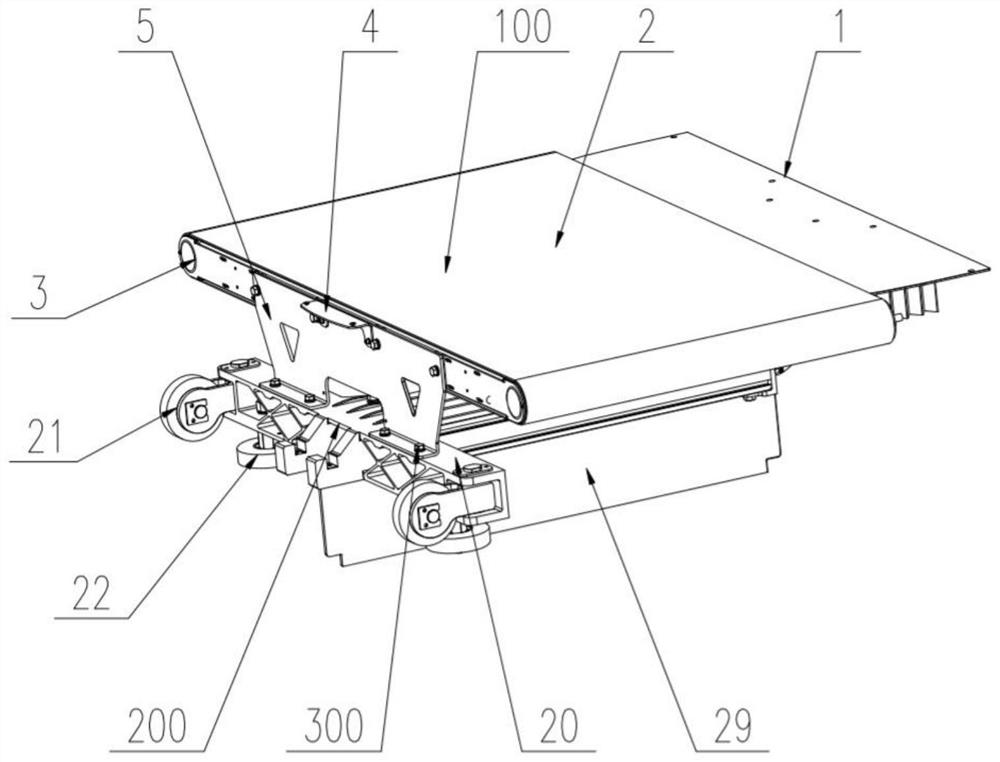 Parcel cross belt sorting trolley