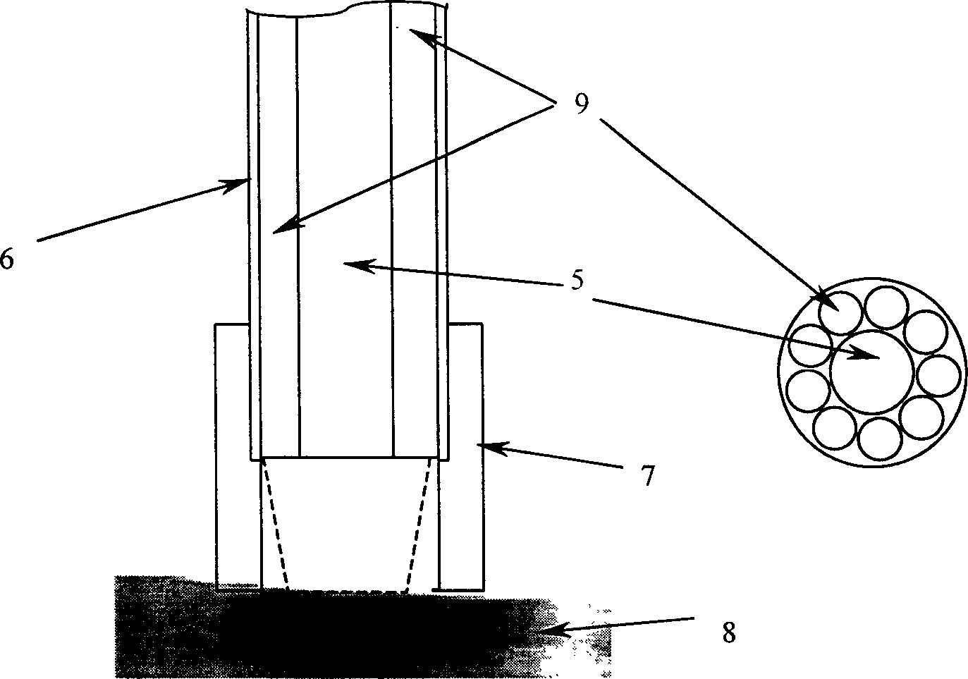 Spatial multichannel fiber coupler with laser induced synchronous fluorescence detection