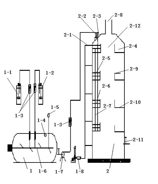 Ammonia nitrogen removing device assisting organic compound denitrifier in treating high concentration ammonia nitrogen wastewater