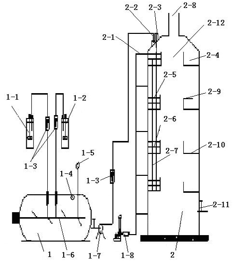 Ammonia nitrogen removing device assisting organic compound denitrifier in treating high concentration ammonia nitrogen wastewater