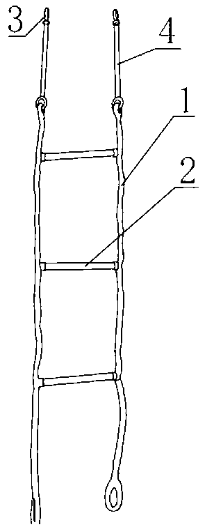 Folding soft ladder for climbing pole tower