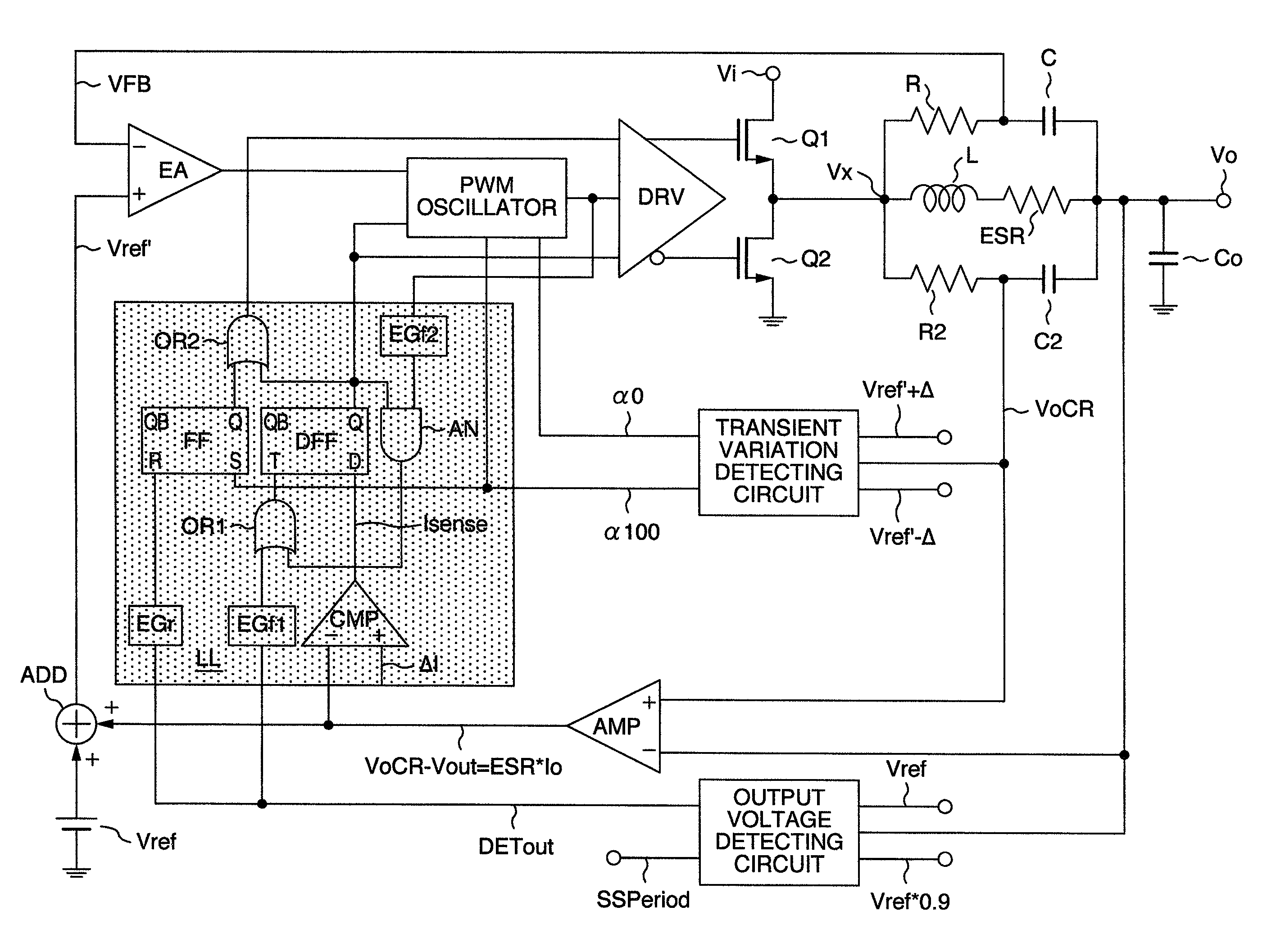 Power supplying apparatus including a pulse-width modulation oscillator and smoothing filters