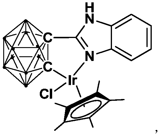 Iridium complex containing carbonboryl benzimidazole structure and preparation method and application thereof